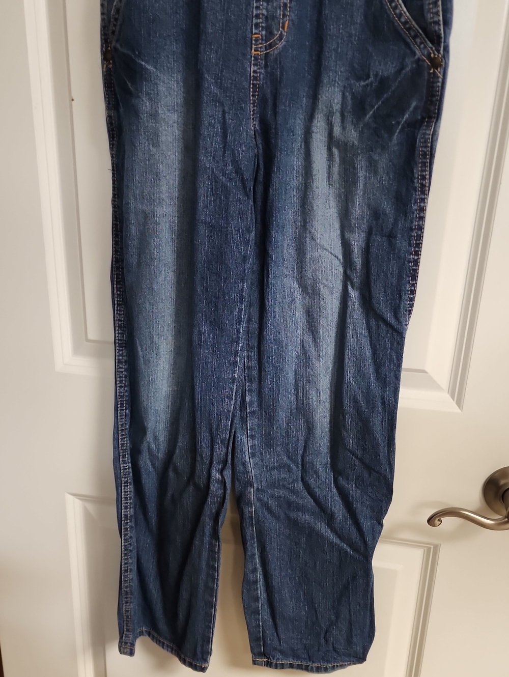 VTG Squeeze Jeans Y2K Rhinestone Bling Denim Overalls Girls Medium(10) Excellent - Picture 3 of 12